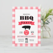 Geburtstag Grill personalisierte Einladung (Stehend Vorderseite)