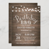 Geburtstag GRILLEN Einladung Rustikal 21. Geburtst (Vorne/Hinten)