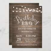 Geburtstag GRILLEN Einladung Rustikal 60. Geburtst (Vorne/Hinten)