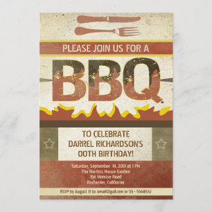 Geburtstag Grillen Vintage Designeinladungen Einladung