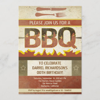 Geburtstag Grillen Vintage Designeinladungen Einladung