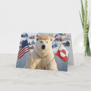 Geburtstag Grönland Eisbär mit Trump-Frisur Karte