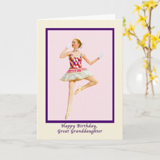Geburtstag, groß - Enkelin, Ballerina Karte (Gelbe Blume)