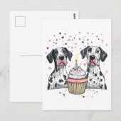Geburtstag Große Dane Hunde Cupcake Postkarte (Vorne/Hinten)