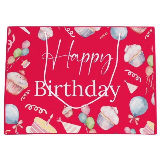 Geburtstag Große Geschenktüte (Vorderseite)