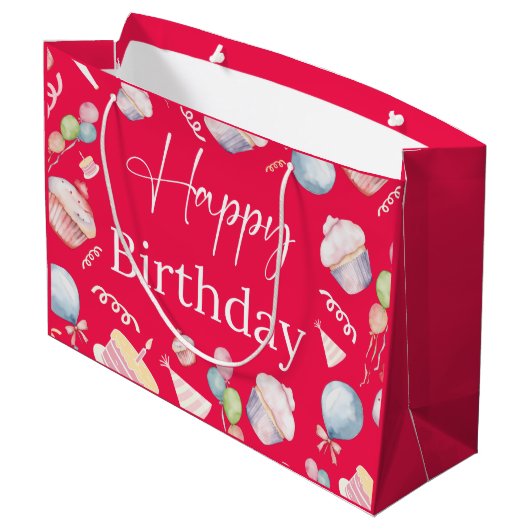 Geburtstag Große Geschenktüte (Rückseite Schrägansicht)