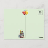 Geburtstag Große Horned Owl Postkarte (Rückseite)