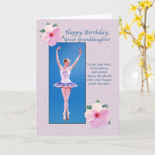 Geburtstag, Großmutter, Ballerina Karte (Gelbe Blume)