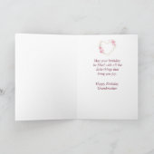 Geburtstag Großmutter Rosa Blume Herzkarte Karte (Innenseite)