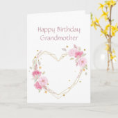 Geburtstag Großmutter Rosa Blume Herzkarte Karte (Gelbe Blume)