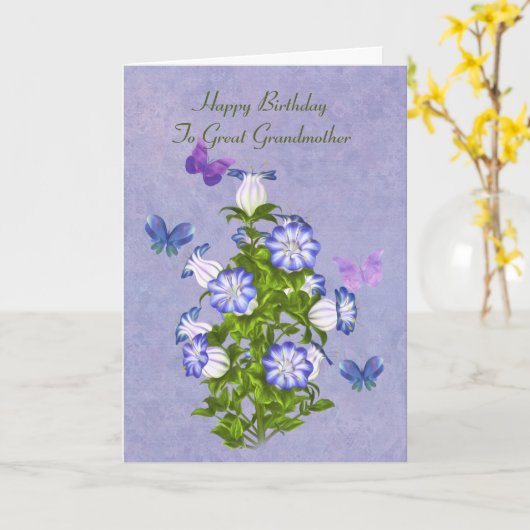 Geburtstag, Großmutter, Schmetterlinge, Blume Karte (Gelbe Blume)