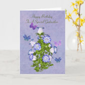 Geburtstag, Großmutter, Schmetterlinge und Blume Karte (Gelbe Blume)