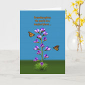 Geburtstag, Großtochter, Platterbsen und Butterflu Karte (Gelbe Blume)