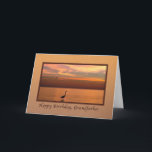 Geburtstag, Großvater, Blick auf den Ozean bei Son Karte<br><div class="desc">Ein wunderschöner Sonnenuntergang über dem Golf von Mexiko mit Rot-, Gold- und Orangentönen machen dieses Geburtstagskarte für einen Großvater zu einem prächtigen und farbenfrohen Bild. Ein großer blauer Heronvogel steht im Wasser im Vordergrund, während zwei Seegügel am Himmel zu sehen sind. Passen Sie das Produkt an, indem Sie den inneren...</div>