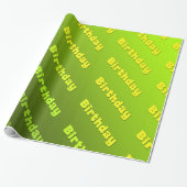 Geburtstag (grün) geschenkpapier (Ungerollt)