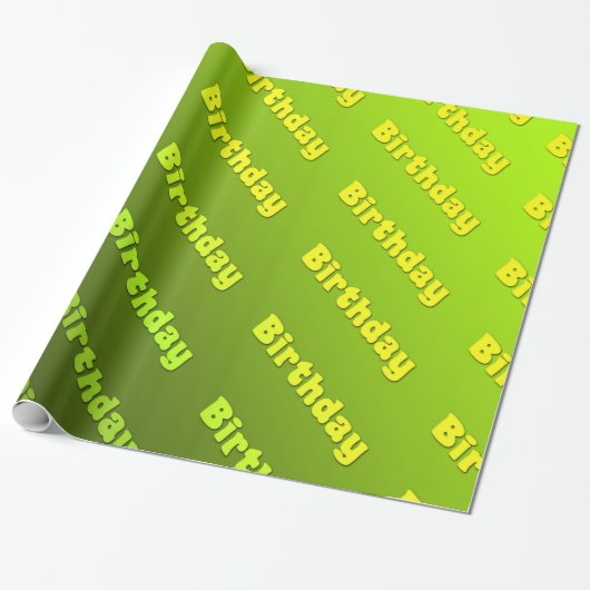 Geburtstag (grün) geschenkpapier (Ungerollt)