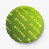 Geburtstag (grün) pappteller (Vorderseite)