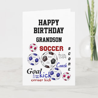 Geburtstag Gruß Grandson Fußball Fan Spaß Karte