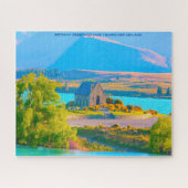 Geburtstag Gruß Lake Tekapo Neuseeland Puzzle (Horizontal)