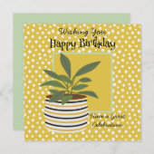 Geburtstag Gruß Moderne Pflanze Gold Sage Green (Vorne/Hinten)