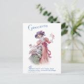 Geburtstag Gruß von Frau & Mädchen Postkarte (Stehend Vorderseite)