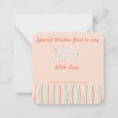 Geburtstag Grüße! Mitteilungskarte (Rückseite)