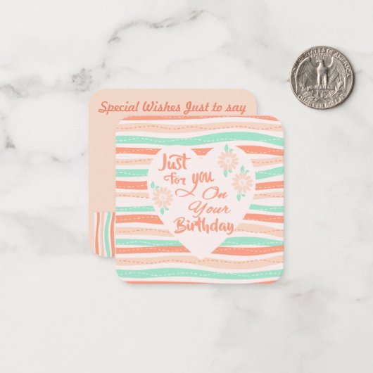 Geburtstag Grüße! Mitteilungskarte (Vorderseite/Rückseite Beispiel)