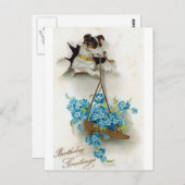 Geburtstag Grüße Niedlich Hund und Schuhe Vintag Postkarte (Vorne/Hinten)