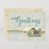 Geburtstag Grüße Vintag Kitty Reproduction Postkarte (Vorne/Hinten)