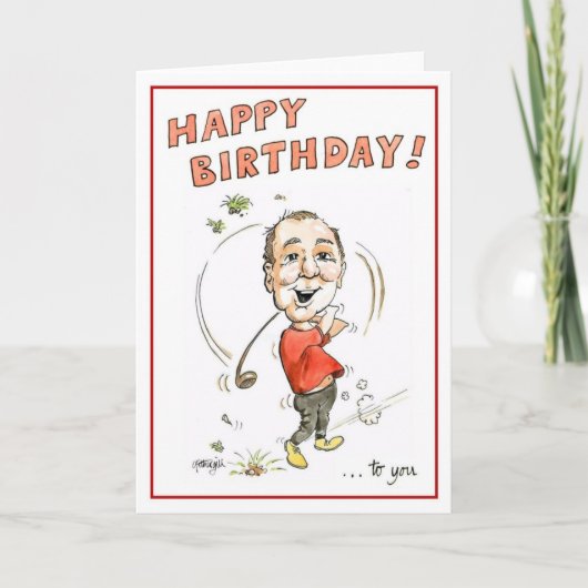 Geburtstag Grußkarte für Golfer Mann! Karte (Vorderseite)