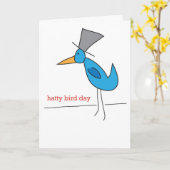 Geburtstag Grußkarte - Hatty Bird Day! Karte (Gelbe Blume)