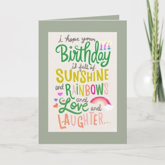 Geburtstag, Grußkarte, Vertikal Karte (Vorderseite)