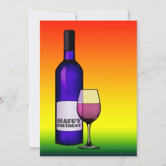 Geburtstag: Halbweinflasche Einladung (Vorderseite)