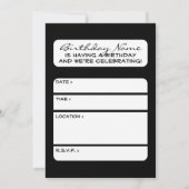 Geburtstag: Halbweinflasche Einladung (Rückseite)