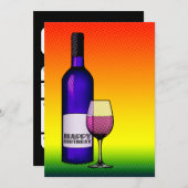 Geburtstag: Halbweinflasche Einladung (Vorne/Hinten)
