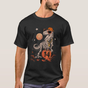 Geburtstag Halloween 14. Dinosaurier Skeleton Beän T-Shirt