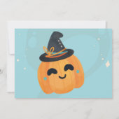 Geburtstag Halloween Pumpkin Blue Party Foto Einladung (Rückseite)