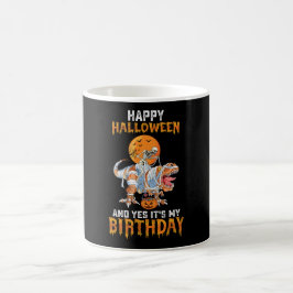 Geburtstag Halloween Skeleton Riding Mummy Dinosau Kaffeetasse