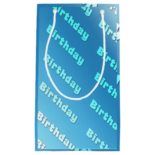 Geburtstag (hellblau) kleine geschenktüte (Vorderseite)