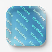 Geburtstag (hellblau) pappteller (Vorderseite)