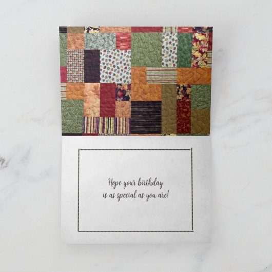 Geburtstag Herbstquilt Karte (Innenseite)