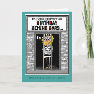 Geburtstag hinter Bars: Jailbird Birthday Card Karte