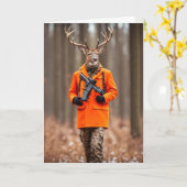 Geburtstag Hirschjäger mit Rifle Karte (Gelbe Blume)