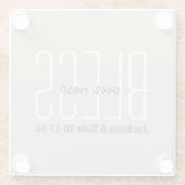 Geburtstag Hochzeitsdatum segne unseren Nest nach  Glasuntersetzer (Rückseite)