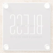 Geburtstag Hochzeitsdatum segne unseren Nest nach  Glasuntersetzer (Rückseite)