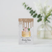 Geburtstag Hochzeitstorte Tropfen Visitenkarte (Stehend Vorderseite)