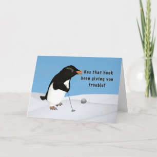 Geburtstag, Humorer Pinguin Golf spielen Karte