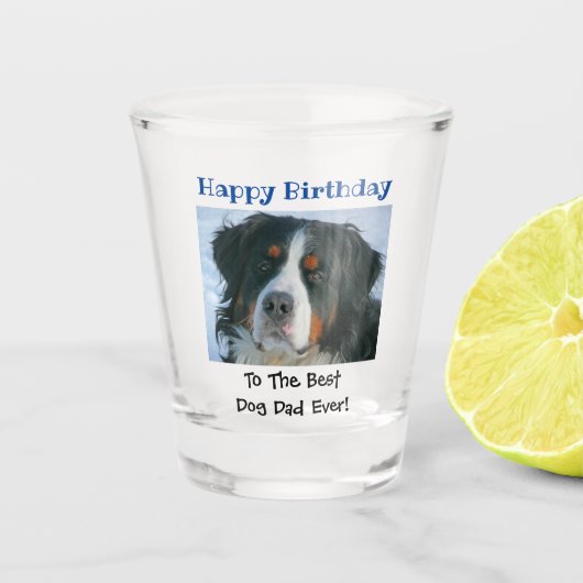 Geburtstag Hund Vater Bestes Pet-Foto Schnapsglas (Vorderseite)