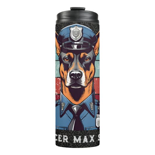 Geburtstag Hundeschenke Geschenke für Polizeibeamt Thermosbecher (Vorderseite)