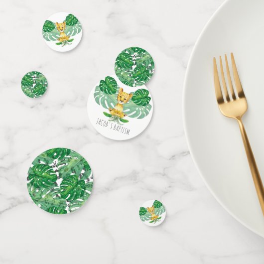 Geburtstag I Taufe Lion Illustration Personalisier Konfetti (Gruppe)